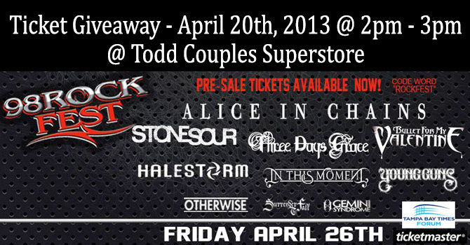 Todd Couples Superstore - Events - 98Rock Rockfest 2013